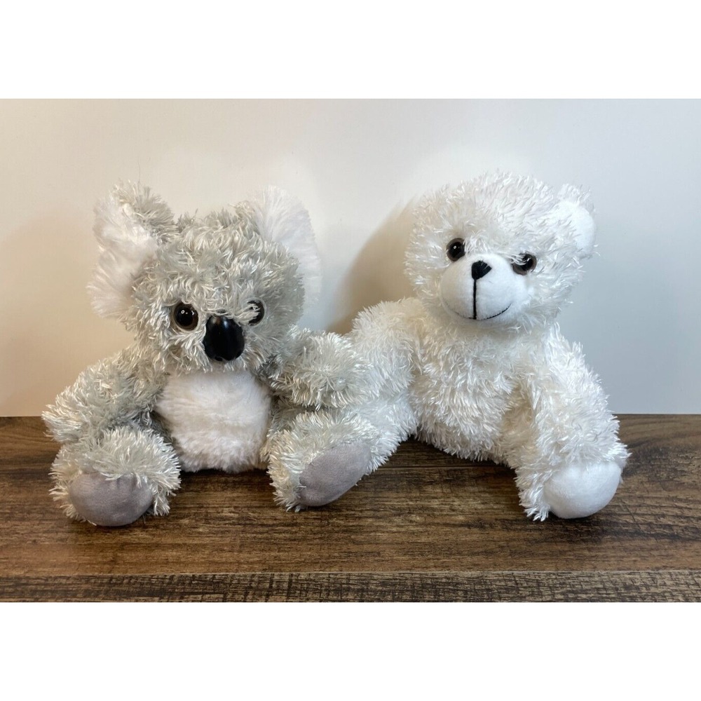 Koala & Polar Bear 6" Beanbag Plush Lot Silky Fuzzy Teddy Beanie Australia